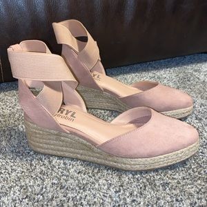 Anthropologie Size 6 Faryl Robin Pink Suede Wedges Espadrille Spring Sandals